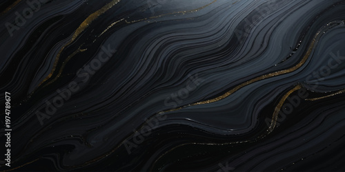 Luxurious black silk and satin fabric background featuring dark flowing waves and a smooth textile texture with soft light motion for a premium wallpaper design