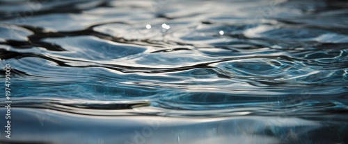 Close Up Of Rippling Blue Water With Sunlight Reflecting On The Surface Creating Shimmering Highlights And Gentle Waves Motion With A Soft Bokeh Background