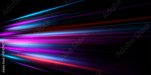 Futuristic neon motion with bright glow, laser beam, fiber spark and cyber flash.