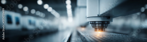 Industrial machine laser cutting metal factory clean modern technology manufacturing precision automated equipment production industry engineering