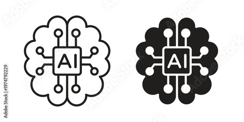 ai brain network icon for graphic and web design. EPS10