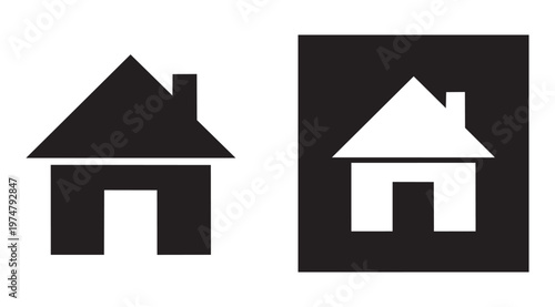 House Icon Set, Home Real Estate Symbol Vector, Property Building Illustration, Residential Logo, Modern Home Icon, Architecture Sign Line and Solid Style Minimal Design Isolated