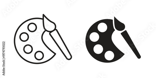 Artist color palette icon for graphic and web design. EPS10