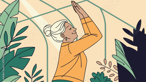 A beautiful fashion illustration of a lady with floral hair and a summer bikini silhouette at the beach, featuring vector art nature design elements and a serene sea image