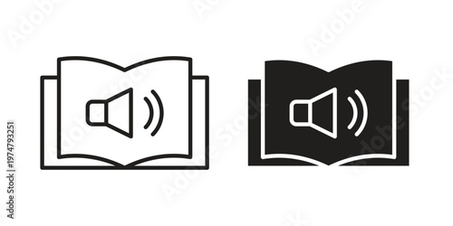 Audio book icon for graphic and web design. EPS10