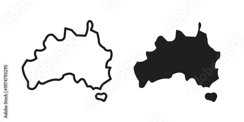 Australia map icon for graphic and web design. EPS10