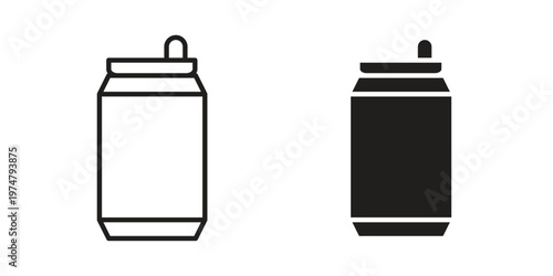 Beer can icon for graphic and web design. EPS10
