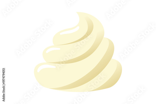 Mayonnaise sauce swirl. Isolated creamy mayo and yogurt drops on white background. Realistic 3d aioli and sour cream dips for restaurant menus, homemade salad dressings and dairy product design.