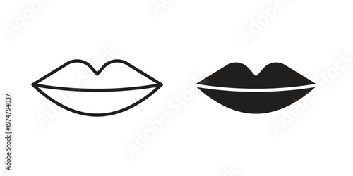 Big lips icon for graphic and web design. EPS10