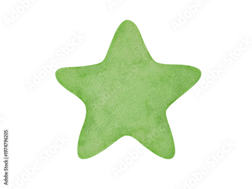Konstfotografi Watercolor green star illustration
