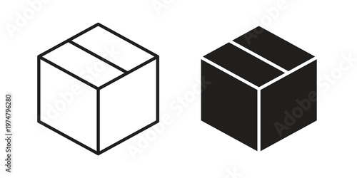 Cardboard box icon for graphic and web design. EPS10