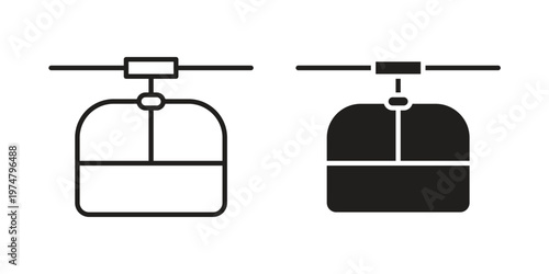 Chairlift icon for graphic and web design. EPS10