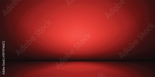 Professional red studio room background with elegant spotlight effect. High-quality vector stage perfect for product photography, luxury showrooms, and premium marketing displays.