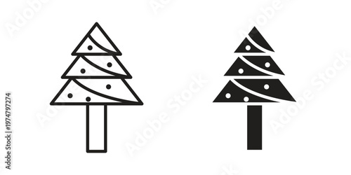 Christmas tree icon for graphic and web design. EPS10