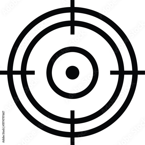 black target symbol with crosshairs