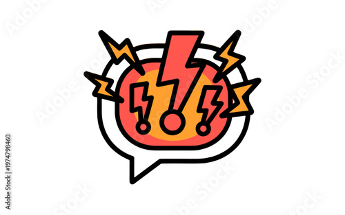 Thunder speech bubble isolated illustration.