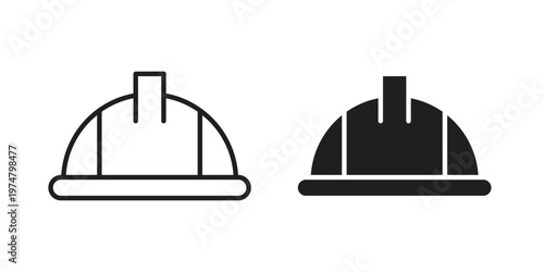 Construction safety helmet icon for graphic and web design. EPS10