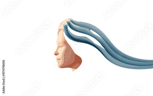 An abstract profile depicts contemplation and thought.