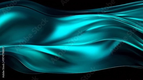 Digital technology green wave curve abstract background