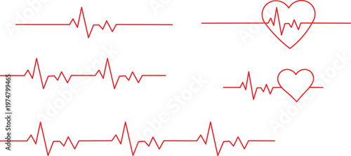 Heart rate graphics. Vector illustration.. Electrocardiogram. Heartbeat Cardiogram Icon Vector