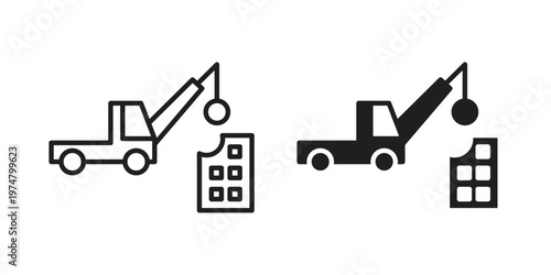 Demolition icon for graphic and web design. EPS10