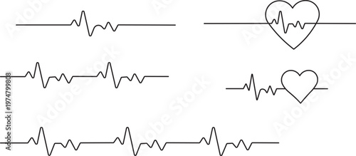 Heart rate graphics. Vector illustration.. Electrocardiogram. Heartbeat Cardiogram Icon Vector