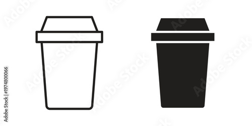 Disposable coffee cup icon for graphic and web design. EPS10