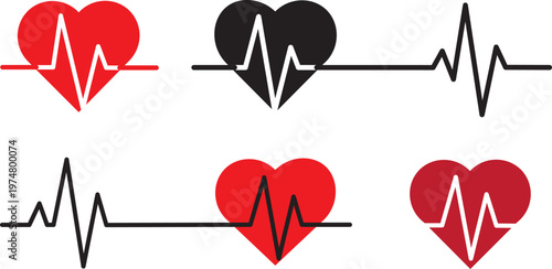 Heart rate graphics. Vector illustration.. Electrocardiogram. Heartbeat Cardiogram Icon Vector
