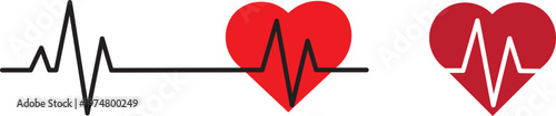 Heart rate graphics. Vector illustration.. Electrocardiogram. Heartbeat Cardiogram Icon Vector