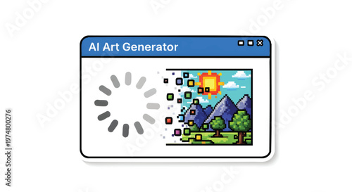 AI generated art, colorful digital painting of landscape with mountains