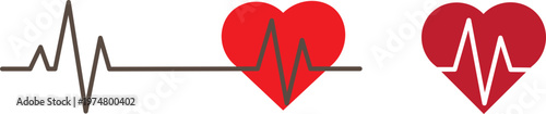 Heart rate graphics. Vector illustration.. Electrocardiogram. Heartbeat Cardiogram Icon Vector