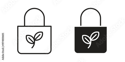 Eco bag icon for graphic and web design. EPS10