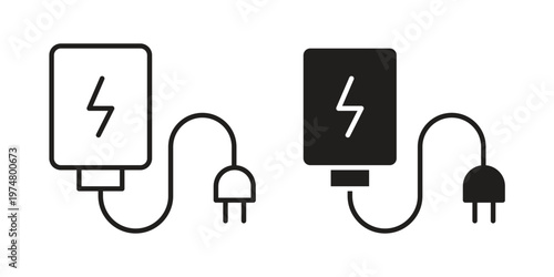 Electric charging icon for graphic and web design. EPS10