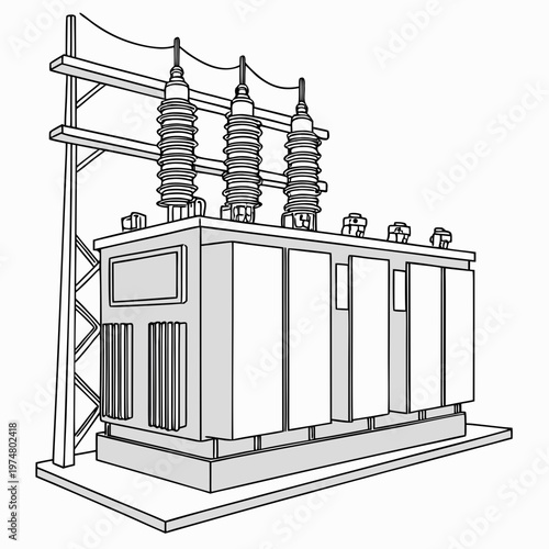 Transformer with insulators and electrical connections