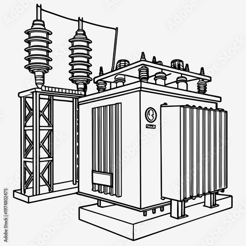 Electrical transformer with insulators and framework
