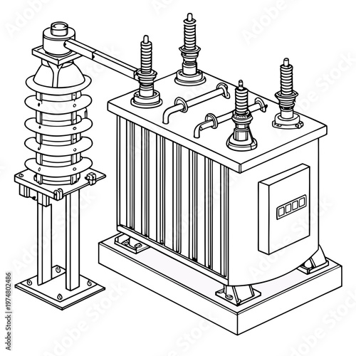 Transformer with insulators on a base electrical power