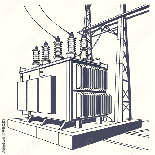 Electrical transformer station power energy