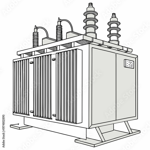 Electrical transformer with insulators power energy