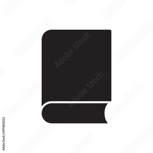 Minimalist Closed Textbook Glyph Icon for Study