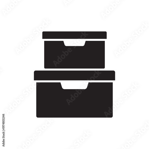 Archive Storage Boxes Glyph Icon for Warehouse Inventory