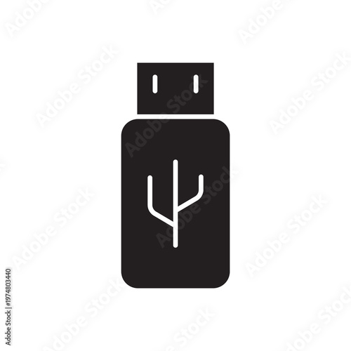 Portable USB Flash Drive Solid Icon for Data Storage