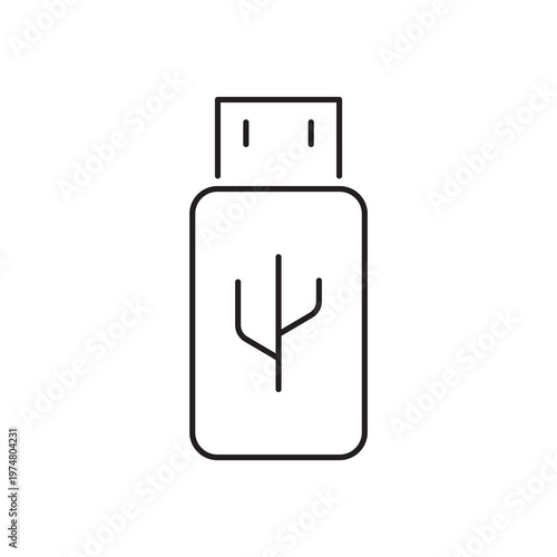USB Flash Drive Outline Icon for Portable Data Storage