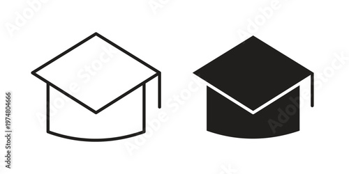 Graduation hat icon for graphic and web design. EPS10