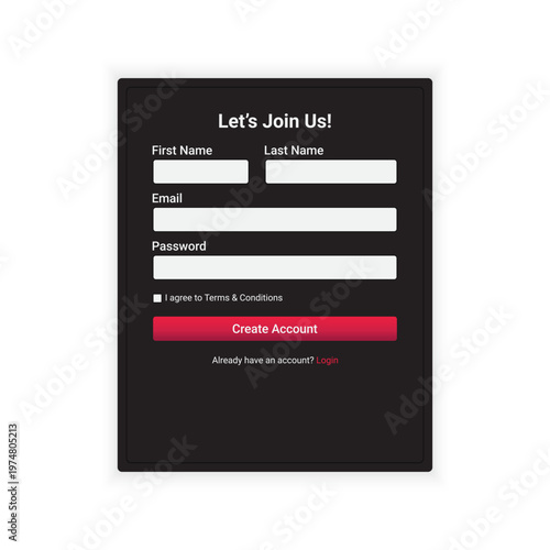 Bold Dark Signup with Red CTA