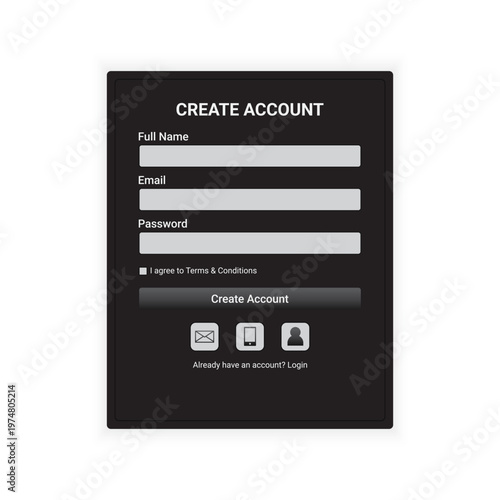 Dark Minimal Signup Form