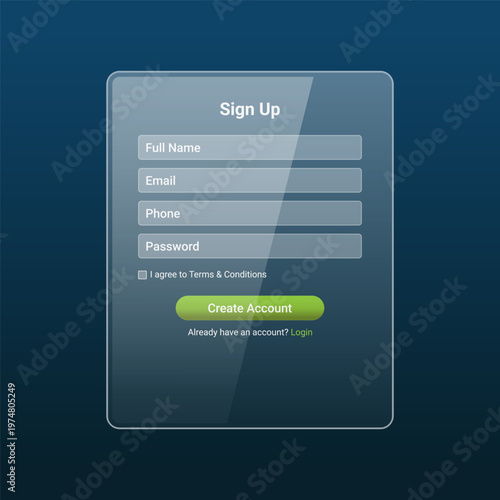 Glass UI with Portrait Background