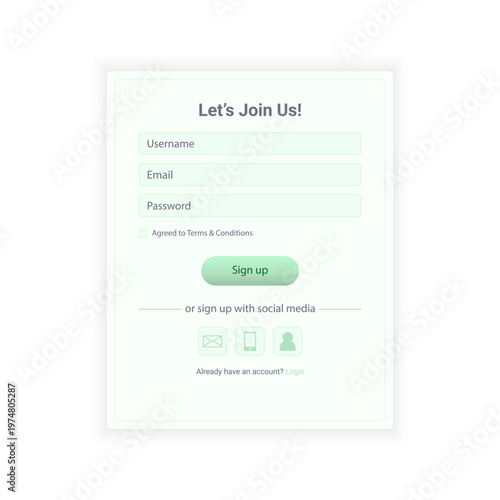 Soft Pastel Signup Interface