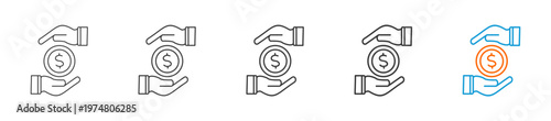 payroll & compensation icon set multiple style collection	
