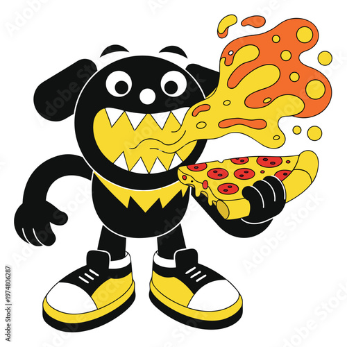Dog Pizza Street Mascot T Shirt Graphic