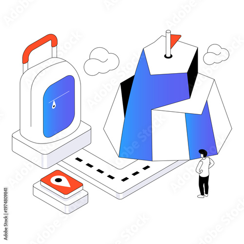 An eye catching design illustration of mountain tourist 